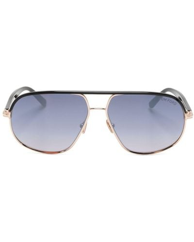 Tom Ford Maxwell Pilot-frame Sunglasses - Blue
