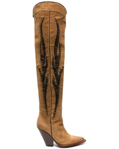 Sonora Boots Hermosa Twist Wildlederstiefel, 100mm - Weiß