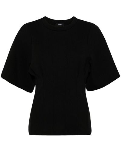 Goen.J Ruched-detailing Cotton T-shirt - Zwart