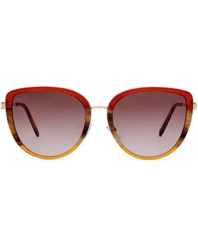 Bally Logo-plaque Oversize-frame Sunglasses - Red