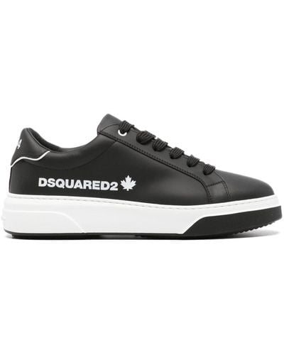 DSquared² Bumper Lace-up Leather Sneakers - Black
