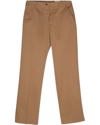 Alexander McQueen Gabardine Straight Trousers - Brown