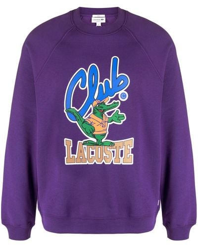 Lacoste Graphic-print Jersey Sweatshirt - Purple