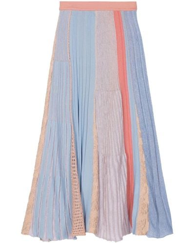 Roberto Collina Flared Knitted Skirt - Blue