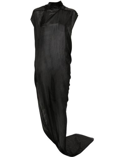 Rick Owens Chiffon Silk Maxi Dress - Black