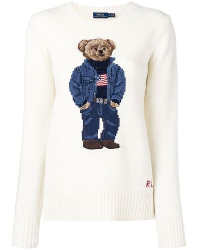 Polo Ralph Lauren Teddy Bear Intarsia Sweater - Natural