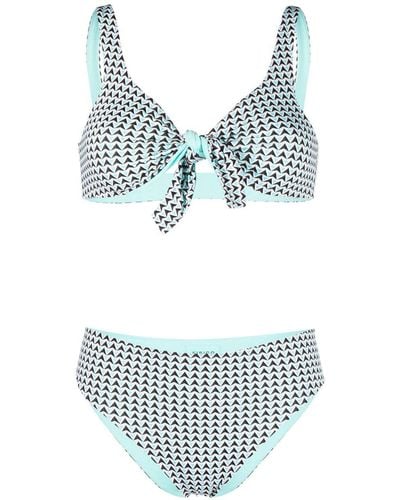 Fisico Geometric-print Bikini Set - Blue