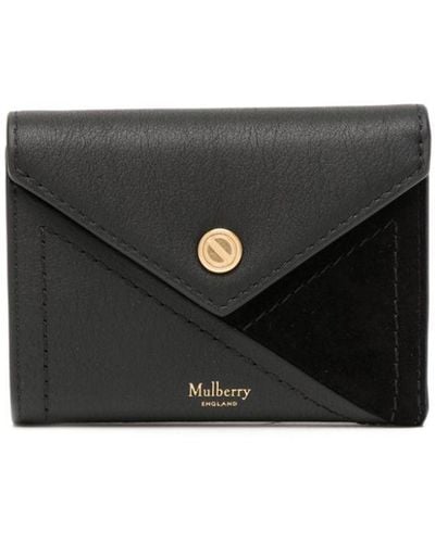 Mulberry M Zipped Tri-fold Leather Wallet - Black