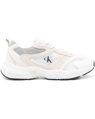 Calvin Klein Retro logo-print sneakers - Blanc