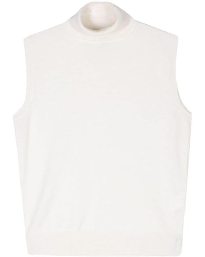 Rohe Funnel-neck Knitted Top - White