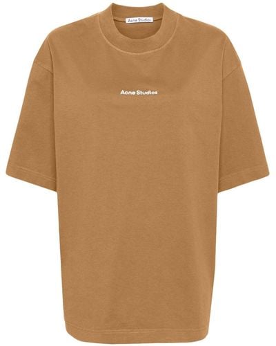 Acne Studios Logo-print Cotton T-shirt - Brown