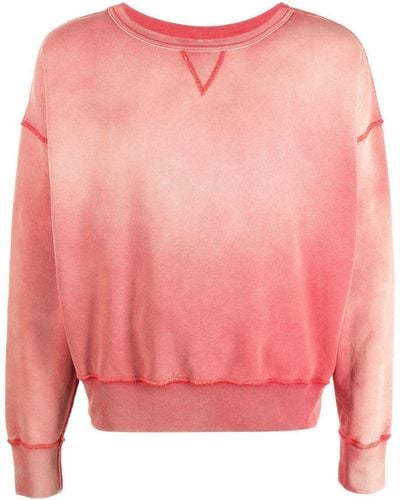 Maison Margiela Faded-effect Cotton Sweatshirt - Pink