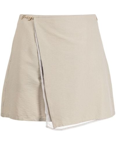 Izzue A-line Wrap Miniskirt - Natural