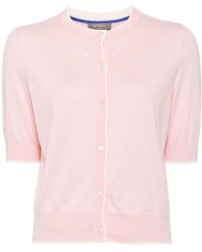 N.Peal Cashmere Cardigan à manches courtes - Rose