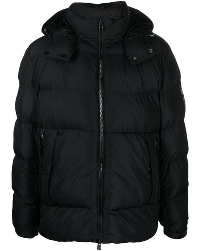 BOSS Zip-up Hooded Padded Jacket - Black