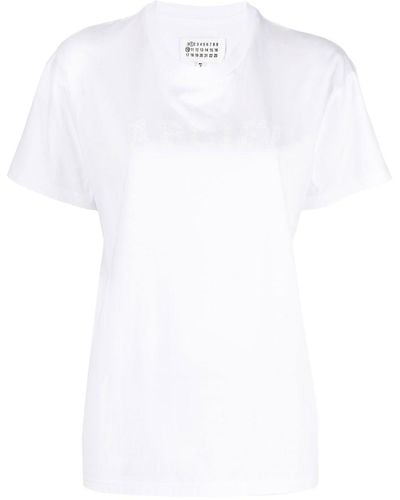 Maison Margiela T-shirt en jersey à logo imprimé - Blanc