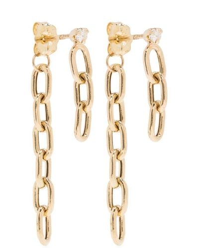 Zoe Chicco 14kt Yellow Gold Medium Diamond Drop Earrings - Black