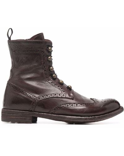 Officine Creative Lexicon Perforated Lace-up Boots - Brown