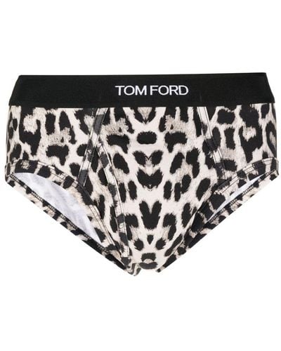 Tom Ford Slip mit Geparden-Print - Schwarz