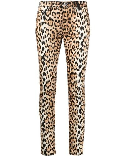Roberto Cavalli Jeans mit Leoparden-Print - Natur