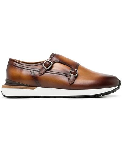 Magnanni Buckle-fastened Slip-on Trainers - Brown