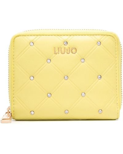 Liu Jo Crystal-embellished Zip-around Wallet - Yellow