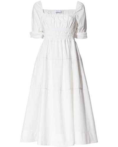 Proenza Schouler Square-neck Poplin Dress - White