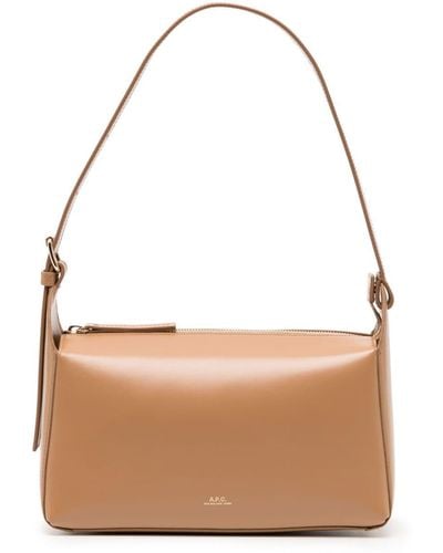 A.P.C. Virginie leather shoulder bag - Braun