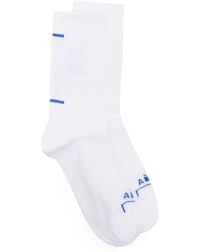 A_COLD_WALL* Intarsia-knit Logo Cotton Socks - White