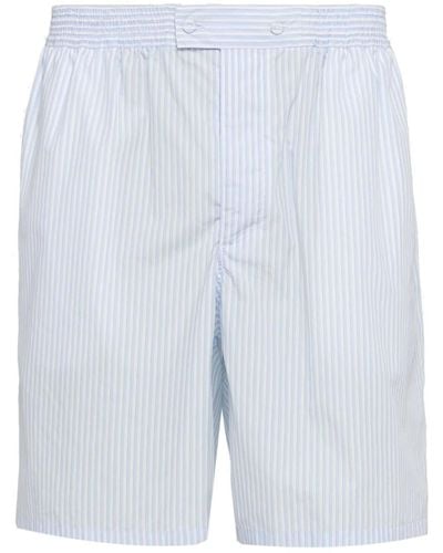 Prada Striped Cotton Deck Shorts - Blue