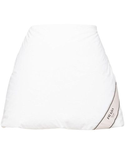 Prada Padded Cotton Miniskirt - White