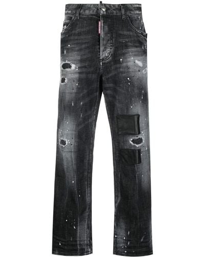 DSquared² Weite Distressed-Jeans - Grau