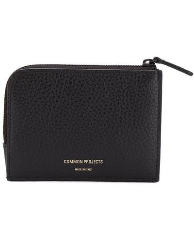 Common Projects Logo Zipped Wallet - Black