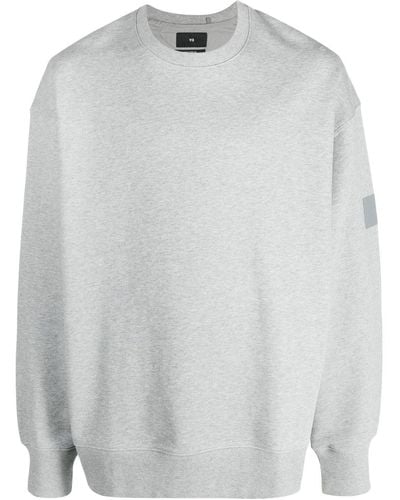 Y-3 Logo-print Crew-neck Sweatshirt - White