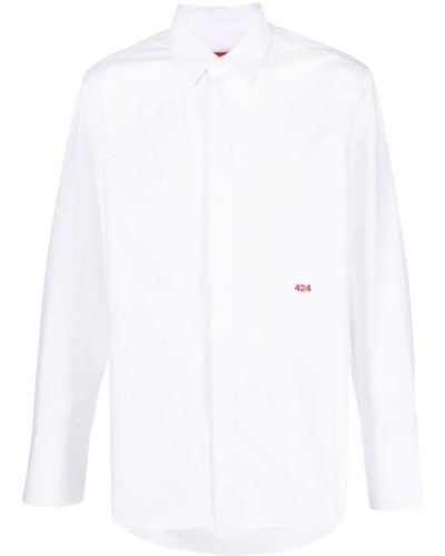 424 Camicia con ricamo - Bianco