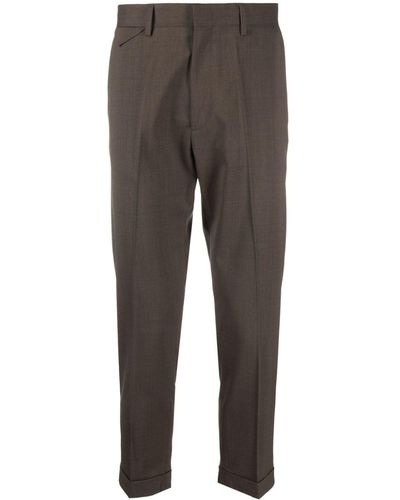Low Brand Pressed-crease Tailored Trousers - Grey