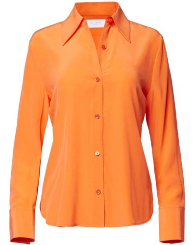 Equipment Leona Button-up Silk Shirt - Orange