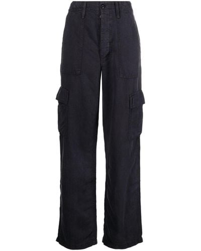 Mother The Private Cargo Sneak Straight-Leg-Jeans - Blau