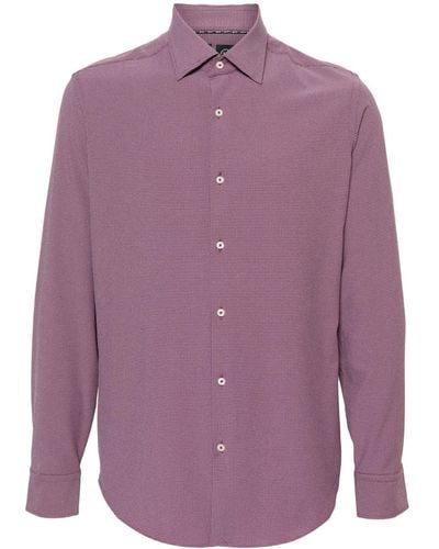 BOSS Geometric-pattern Long-sleeve Shirt - Purple