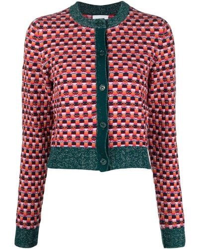 Barrie Graphic-print Cardigan - Red