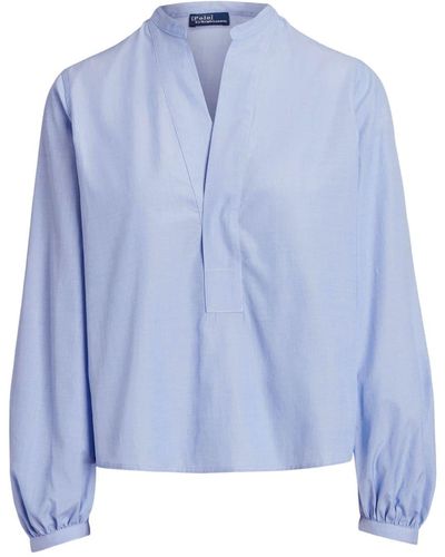 Polo Ralph Lauren V-neck Cotton Blouse - Blue