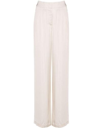 Peserico Pleat-detail Wide-leg Trousers - White