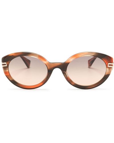 Vivienne Westwood Heart-motif Oval-frame Sunglasses - Pink