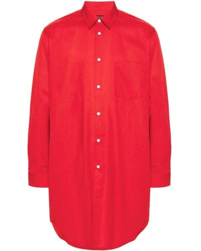 Comme des Garçons Plain Cotton Shirt - Red