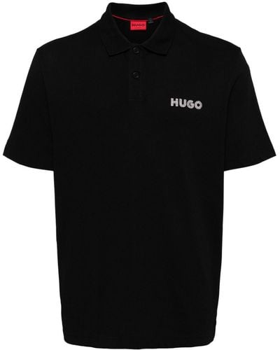 HUGO Drocholo Cotton Polo Shirt - Black