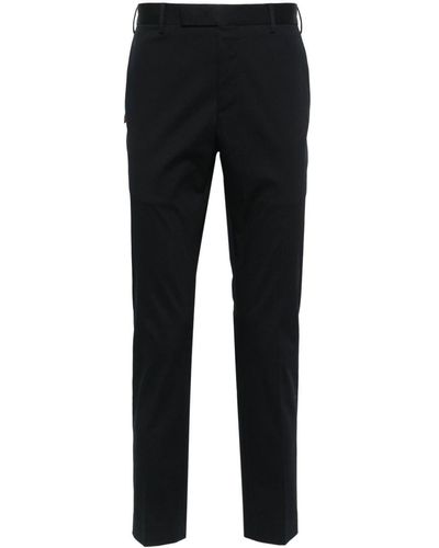 PT Torino Pressed-crease Slim-fit Pants - Black
