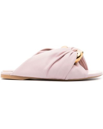 JW Anderson Corner Leather Sandals - Pink