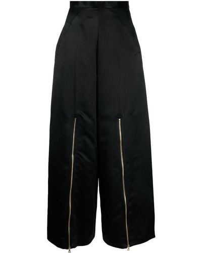 Undercover Zip-detailed Wide-leg Trousers - Black