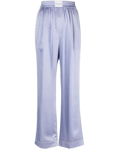 Alexander Wang Silk-jacquard Wide-leg Pants - Blue