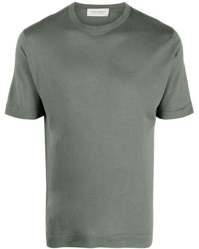 John Smedley T-shirt en coton à manches courtes - Vert